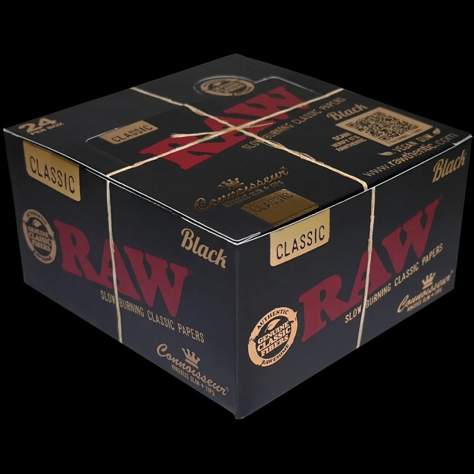 Raw Paper-Classic(Black) (24/Box-King Slim + Tips)