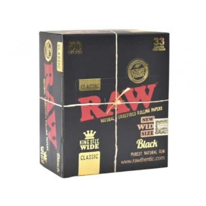 Raw Paper - Classic (Black) (50/Box-King Size Wide)