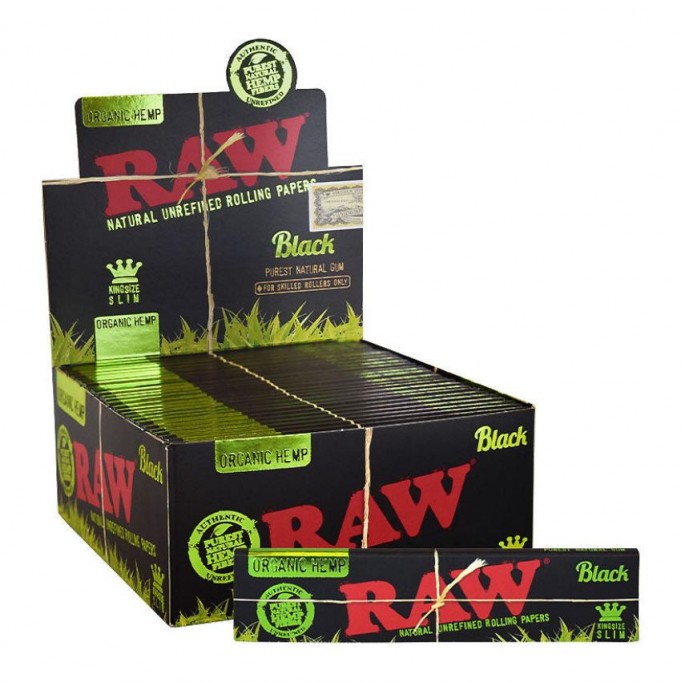 Raw Paper - Organic Hemp(Black) (50/Box-King Slim)