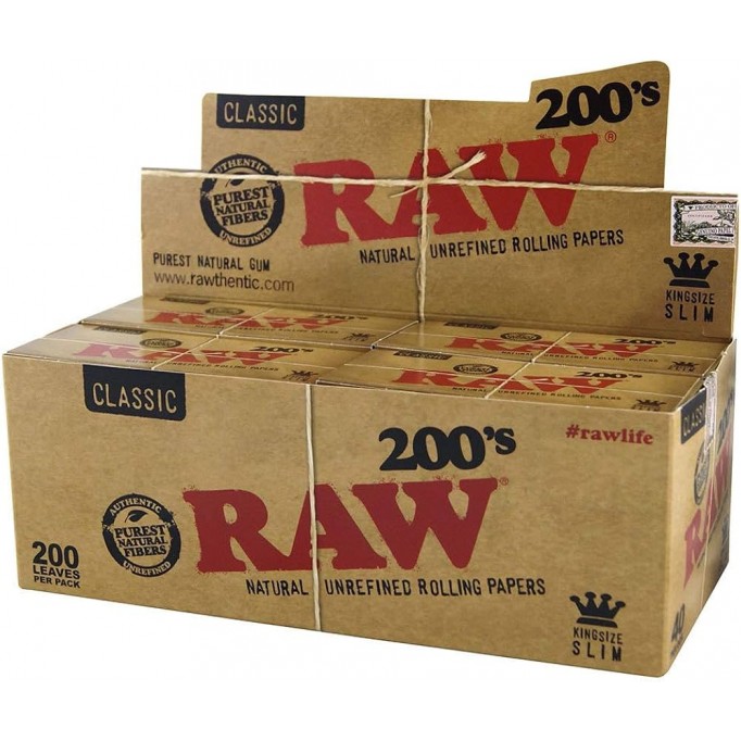 Raw Paper-Classic(200's) (40/Box-King Size Slim)