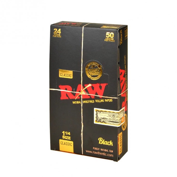 Raw Paper - Black Classic (24pk- 1-1/4)