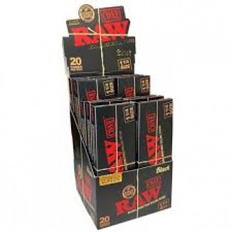 Raw Paper-Classic (Black) (24/Box-Connoisseur- 1-1/4+Tips)